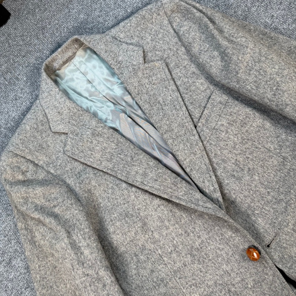 Chaps Ralph Lauren Mens Gray Camel Hair Sport Coat Blazer Vintage 40R Scotland